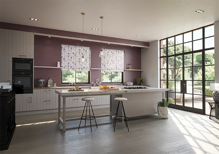 Wisteria Silk, Violet - Motorised Roman Blind - Image 6